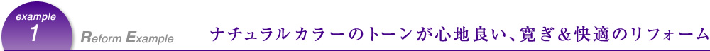 Reform Example ナチュラルカラーのトーンが心地良い、寛ぎ＆快適のリフォーム